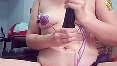 the best solo video of beautiful woman masturbating with triple suction cup fetish in spanish