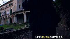 Lets Fuck Outside - Cemetery Fuck For Small 18+ Brunette Fingering Masturbation