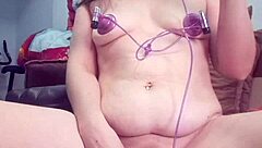 the best solo video of beautiful woman masturbating with triple suction cup fetish in spanish