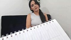 sexy latina teen 18+ gets creampie in doggystyle from friend. petite brunette with small tits enjoys homemade amateur pov rough fucking in lingerie.