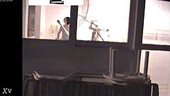 hey, they sneak out of the party discreetly but get caught fucking on the penthouse balcony in this amateur brazilian hidden cam spy vid 😏