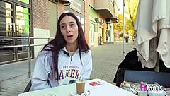 Petite Spanish Nympho Squeezes 10-Inch Cock in Bathroom Shower Deepthroat Doggystyle Outdoor Flashing