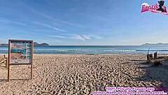 teen amateur gets assfucked on german beach in public pov casting session