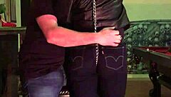 cherry submits as her tight jeans get a firm spanking in the submissive encounter