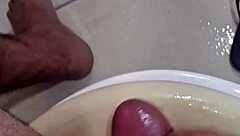 Creampie Solo Masturbation Leaves Bathroom All Sticky