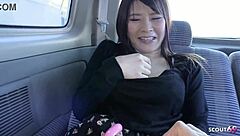 petite japanese teen pickup leads to wild vibro egg orgasm in car during uncensored jav casting!
