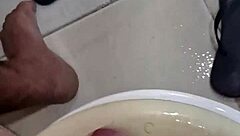 Creampie Solo Masturbation Leaves Bathroom All Sticky