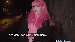 Public agent removes her chastity belt for creampie in wet pussy outdoors