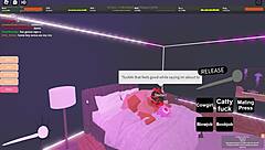 sexy ebony girlfriend gets fucked hard in intense roblox session with cute black babe