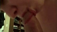 amateur with huge natural tits sucks fucks and takes creampie