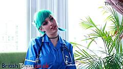 Alternative Blue-Haired Nurse Teases With Seductive Cock Care In A Private Hospital Appointment