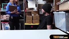 Blonde Milf Security Guard Bangs Thief Roughly