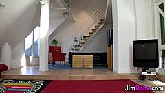 How does this amateur teen 18+ handle fucking an old geezer in stockings?