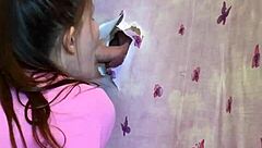 Ever Wondered About a Steamy Blowjob Through the Walls in Our Homemade Gloryhole Setup?