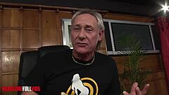 Two older guys fuck busty blonde in double penetration with anal assfucking and facial cumshot