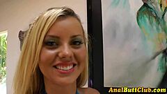 Oh, watch this gaping ass slut toy her wet cunt!