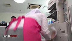 Asian office lady Chihiro Akino hardcore blowjob creampie