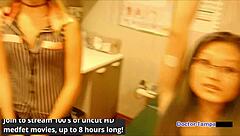 Why does petite Asian in gloves and heels spread for POV humiliation in Florida?