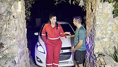 Will This Pregnant Mechanic Take A Huge Load For Her Payment In Steamy Outdoor Quickie?