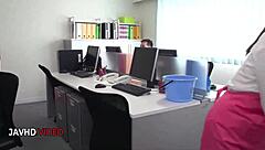 Asian office lady Chihiro Akino hardcore blowjob creampie