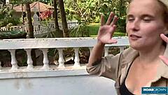 Blondie Lolipop Rides Hunk Mark Pirson Cowgirl Style. He Covers Her Face In Cum During Rough Bedroom Session.