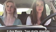 Can two blonde and brunette amateurs deepthroat a lucky guy in public outdoor challenge?