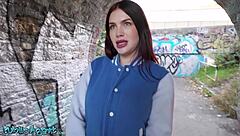 public agent spots beautiful stranger with perfect body big tits gives pov blowjob then hardcore sex outdoors