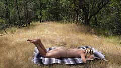 muscular nudists fuck doggystyle outdoors on beach hike with cumshot