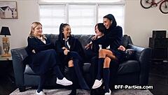 Bfs monster cock gets shared for hardcore fucking and titty action among coed besties in wild 4some