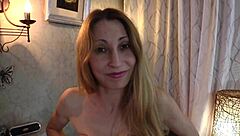 brunette teen shows off her hairy pussy closeup in cute solo homemade video