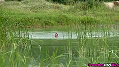 brunette chick aliz enjoys a fun outdoor adventure