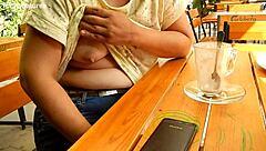 Chubby Mature Milf Boldly Flashing Her Hairy Tits Outdoors