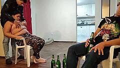 I can't believe I'm fucking my best friend's wife while he's watching the game with us.