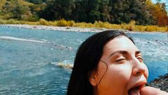 Passionate Outdoor Blowjob from Babe Wife in Natural Setting