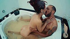 Watch this Brazilian amateur get roughly fucked in the motel bathtub by her lover!