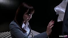 old boss seduces japanese teen secretary for quick blowjob