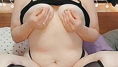 I love teasing as curvy blonde amateur with big natural tits in homemade solo session