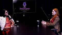 The hot redhead Natasha Fiore strips naked after Bia Hot interview.