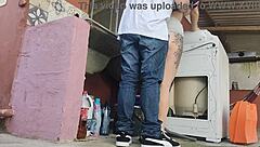 I watch housewife get fucked by technician while husband is away.