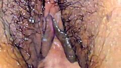 up close latina wife missionary tight small tits sex cumshot creampie hairy pussy