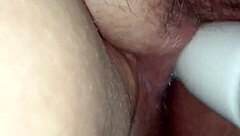 Wife boldly rides dildo on dryer in amateur BBW session.