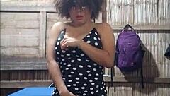 I fulfilled the challenge for a bet and sent homemade masturbation video semi-nude