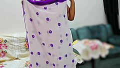 Indian Beauty Poses Elegantly In Traditional Saree With Graceful Charm