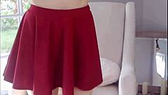 hot blonde fingers her shaved pussy and teases solo