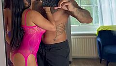 Three horny brunettes take turns getting roughly fucked by a monster cock in wild foursome. Sara Retali, Martina Smeraldi, Luiza Marcato, and Leo Santos enjoy deepthroat and facial cumshots.