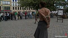 i feel so exposed as german babe gets dominated bound and humiliated in public outdoor fetish disgrace