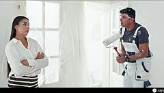 Bold Housewife Freeuse Time Stop Prank By Handyman Leads To Bent Over Doggystyle Creampie And Wet Pussy Licking