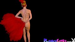 Why is this skinny big boobed blonde milf Miranda shining in slutty burlesque?