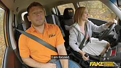 Blonde Mar Bella enjoys hardcore anal fucking outdoors in a public car during her driving lesson