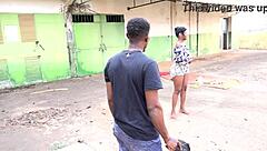 Another Way to Enjoy My Neighbor in the Abandoned and Surprised Garage Masturbating Her Pussy with a Dildo